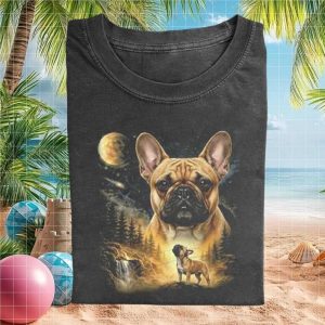 French Bulldog Moon Forest Wilderness Graphic T Shirt