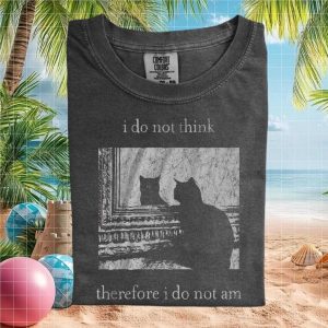 Funny Cat Existential Dread Philosophy Meme Graphic T Shirt