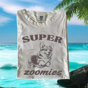 Funny Corgi Zoomies Running Dog Graphic Apparel T Shirt
