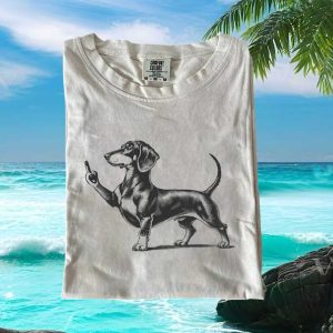 Funny Dachshund Middle Finger Graphic Comfort Colors T Shirt