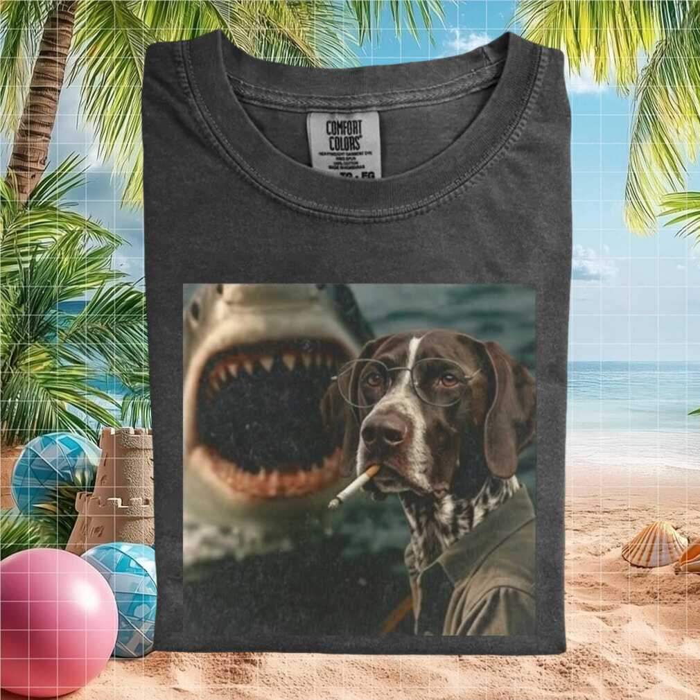 Funny German Shorthaired Pointer Dog Wearing Glasses Shark T Shirt Funny German Shorthaired Pointer Dog Wearing Glasses Shark T Shirt