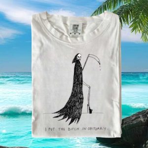 Funny Grim Reaper Skeleton High Heel Shoes Dark Humor Graphic T Shirt