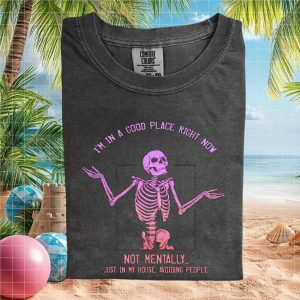 Funny Skeleton Avoiding People Introvert Humor Graphic T Shirt