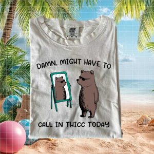 Funny Thicc Bear Mirror Reflection Aesthetic Retro Comfort Colors T Shirt