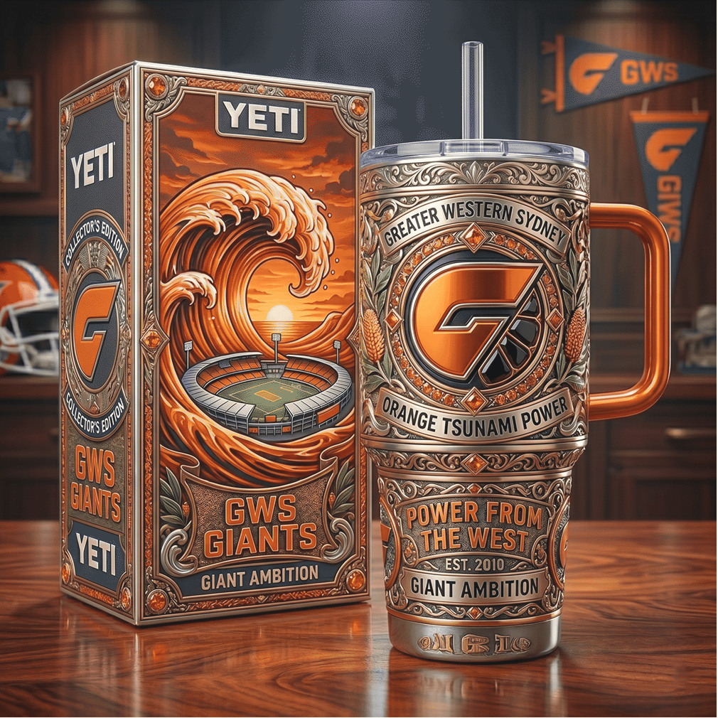 GWS Giants AFL Footy Orange Tsunami Power 20oz Gifts for Fans Stainless Steel Insulated Tumbler GWS Giants AFL Footy Orange Tsunami Power 20oz Gifts for Fans Stainless Steel Insulated Tumbler