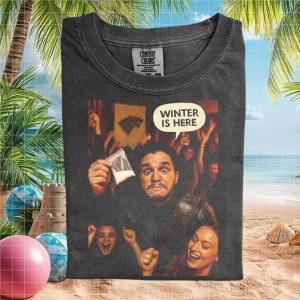 Game Of Thrones Jon Snow Winter Is Here Meme Graphic T Shirt