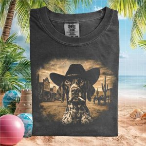 German Shorthaired Pointer Cowboy Western Outlaw T Shirt