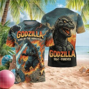 Godzilla 1954 Forever King Of The Monsters Vintage Graphic T Shirt