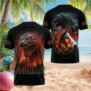 Godzilla Classic Kaiju Fire Breath City Battle T Shirt