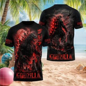 Godzilla King Of Monsters Kaiju City Destruction Graphic T Shirt