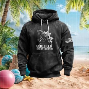 Godzilla King Of The Monsters American Flag Distressed T shirt