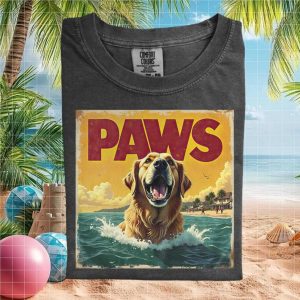 Golden Retriever Paws Beach Movie Parody Graphic T Shirt