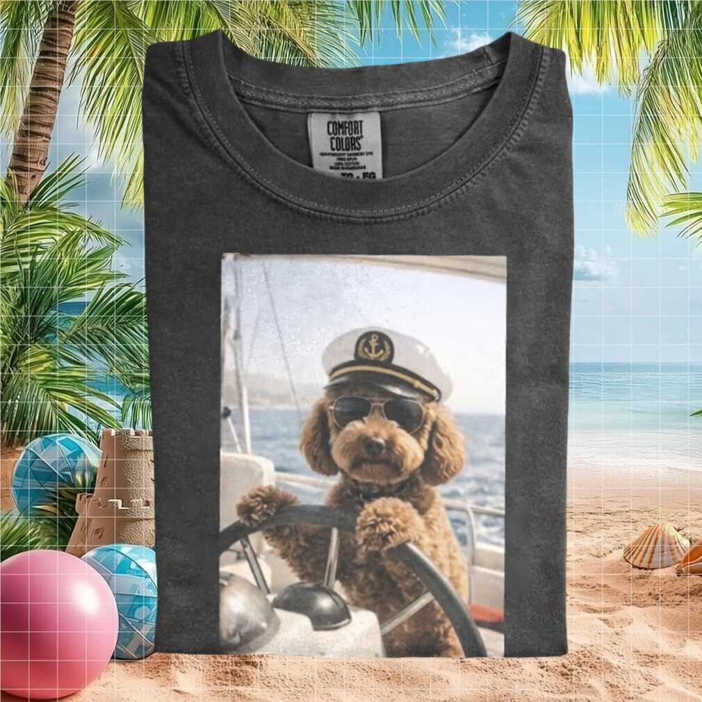 Goldendoodle Boat Captain Sunglasses Summer Graphic T Shirt Goldendoodle Boat Captain Sunglasses Summer Graphic T Shirt