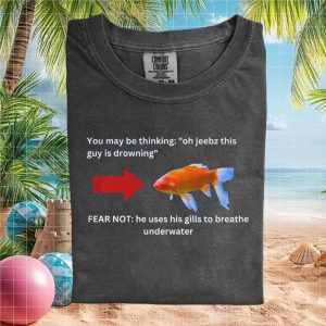 Goldfish Breathing Underwater Sarcastic Science Humor Unisex T Shirt