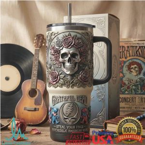 Grateful Dead Steal Your Face Psychedelic Vintage 20oz Rock Fan Gift Stainless Steel Insulated Tumbler