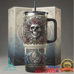 Grateful Dead Steal Your Face Psychedelic Vintage 20oz Rock Fan Gift Stainless Steel Insulated Tumbler