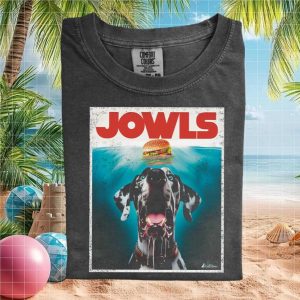 Great Dane Jowls Movie Parody Cheeseburger Fast Food Retro T Shirt