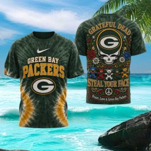 Green Bay Packers Grateful Dead Tie Dye Steal Your Face T Shirt