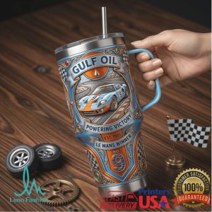 Gulf Oil Le Mans Winner 2026 Vintage Racing Livery Gifts for Men Stainless Steel Insulated Tumbler