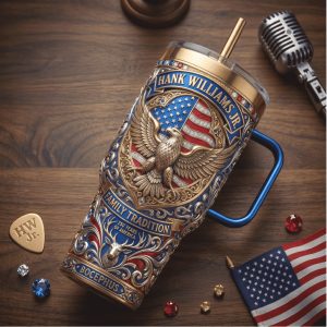 Hank Williams Jr Bocephus Family Tradition Tour 20oz Gift for Fans Stainless Steel Insulated Tumbler