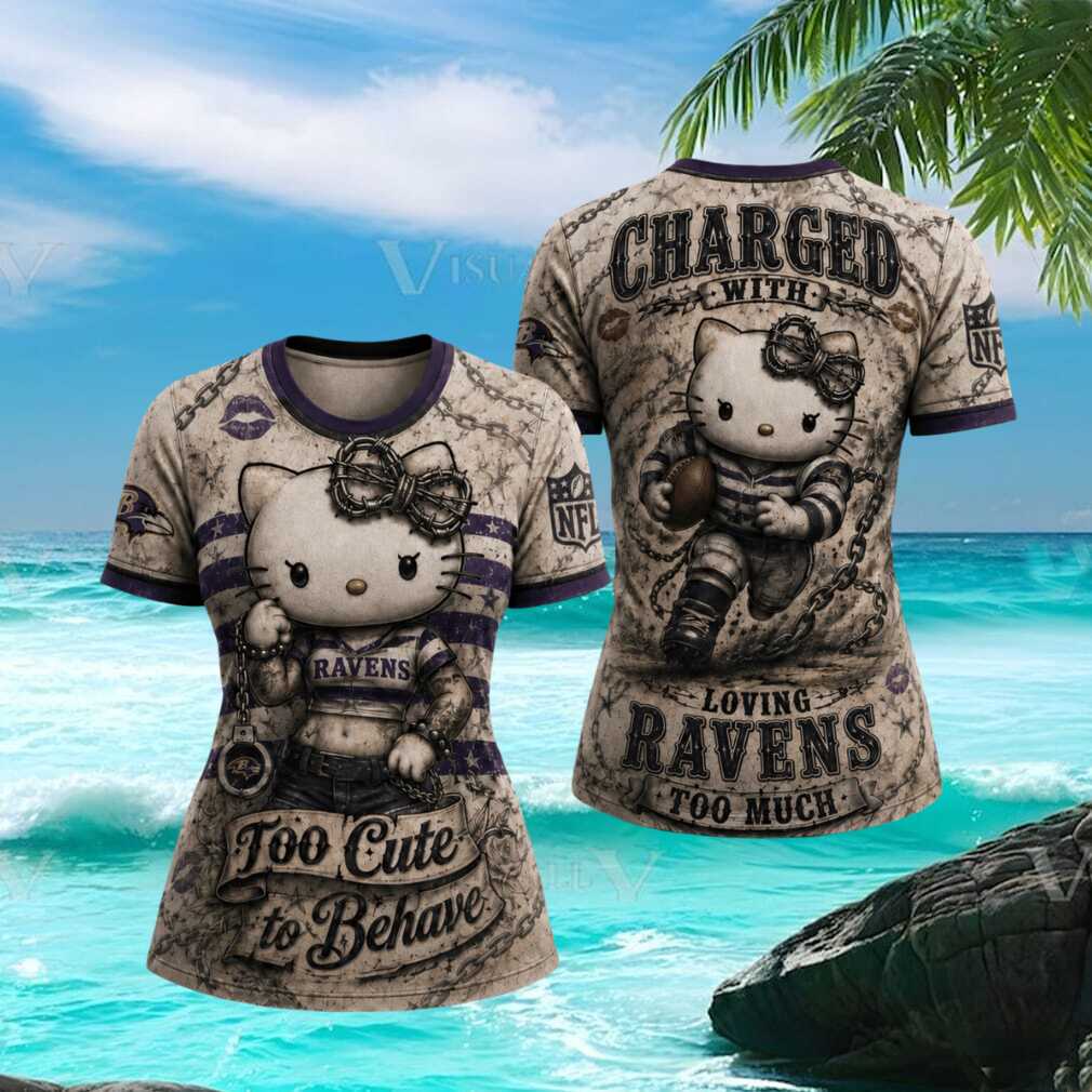 Hello Kitty Baltimore Ravens T Shirt Purple & Gold NFL Fan Apparel Hello Kitty Baltimore Ravens T Shirt Purple & Gold NFL Fan Apparel