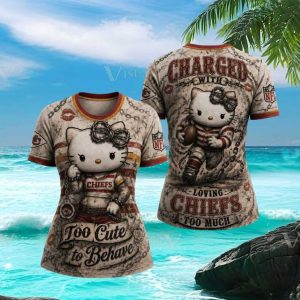 Hello Kitty Kansas City Chiefs T Shirt Super Bowl Fan Kawaii Apparel