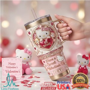 Hello Kitty Sweet Valentine's Day 2026 Retro Pink Gifts for Women Stainless Steel Insulated Tumbler