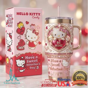 Hello Kitty Sweet Valentine's Day 2026 Retro Pink Gifts for Women Stainless Steel Insulated Tumbler