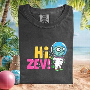 Hi Zev Funny Space Alien Retro Graphic Comfort Colors T Shirt