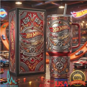 Hot Wheels 58th Anniversary 1968 2026 Retro Racing Speed Car Gifts for Fans Stainless Steel Insulated Tumbler
