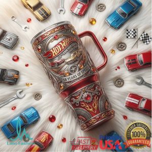 Hot Wheels 58th Anniversary 1968 2026 Retro Racing Speed Car Gifts for Fans Stainless Steel Insulated Tumbler