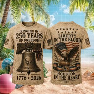Houston Texans Liberty in the Blood 250th Anniversary American Pride T Shirt