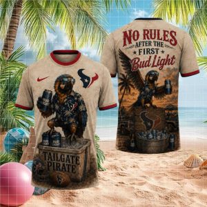 Houston Texans Tailgate Pirate T Shirt Funny Bud Light No Rules Game Day T Shirt
