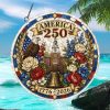 USA 250th Celebration Fireworks & Liberty Bell Glitter Graphic Ornament USA 250th Celebration Fireworks & Liberty Bell Glitter Graphic Ornament