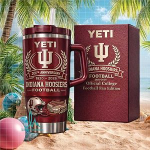 Indiana Hoosiers Football 206th Anniversary 1820 2026 College Fan Stainless Steel Insulated Tumbler