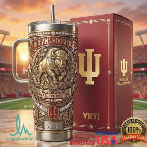 Indiana Hoosiers NCAA Playoff Champions 2026 Buffalo Retro 20oz Fan Gift Stainless Steel Insulated Tumbler