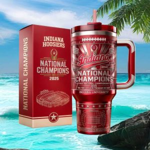 Indiana Hoosiers National Champions 2025 NCAA College Football Fan Apparel Tumbler