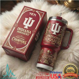 Indiana Hoosiers Peach Bowl Champions NCAA Sports Retro 20oz Gift Stainless Steel Insulated Tumbler