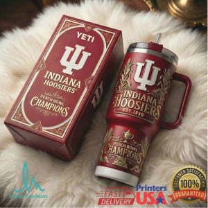 Indiana Hoosiers Peach Bowl Champions NCAA Sports Retro 20oz Gift Stainless Steel Insulated Tumbler