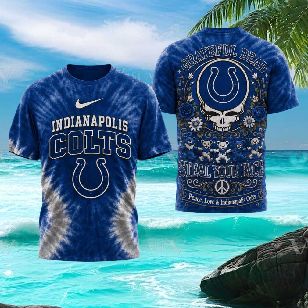 Indianapolis Colts Grateful Dead Steal Your Face Tie Dye T Shirt Indianapolis Colts Grateful Dead Steal Your Face Tie Dye T Shirt