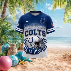 Indianapolis Colts Helmet Gridiron Graphic Football T Shirt