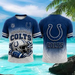 Indianapolis Colts Horseshoe Helmet Blue Football Fan T Shirt