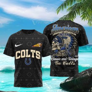 Indianapolis Colts Indian Motorcycle Retro Classic Team T Shirt