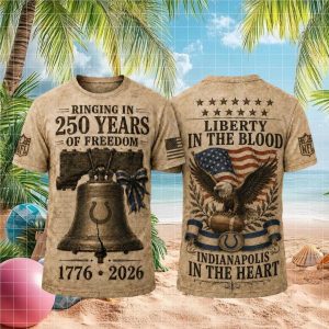 Indianapolis Colts Liberty in the Blood 250th Anniversary Patriotic T Shirt