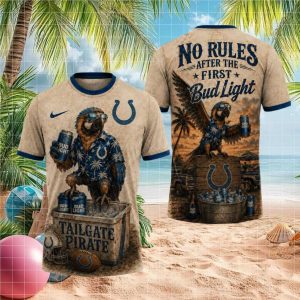 Indianapolis Colts Tailgate Pirate T Shirt Bud Light Parrot Tailgate T Shirt