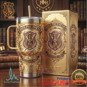 Iota Phi Theta Fraternity Founded 1963 Shield Crest Retro 20oz Men Stainless Steel Insulated Tumbler