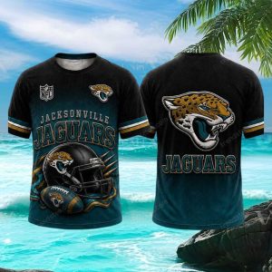 Jacksonville Jaguars Football Team Helmet 3D All Over Print T Shirt