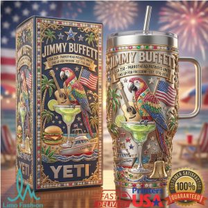 Jimmy Buffett Fins Up For Freedom Tour 2026 Margaritaville Retro Fans Stainless Steel Insulated Tumbler