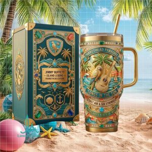 Jimmy Buffett Island Legend Parrothead Edition Vintage Beach Tribute 40oz Stainless Steel Insulated Tumbler