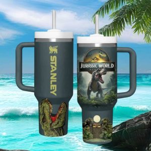 Jurassic World T Rex Dinosaur Movie Theme Park Retro Kids Adults Stainless Steel Insulated Tumbler